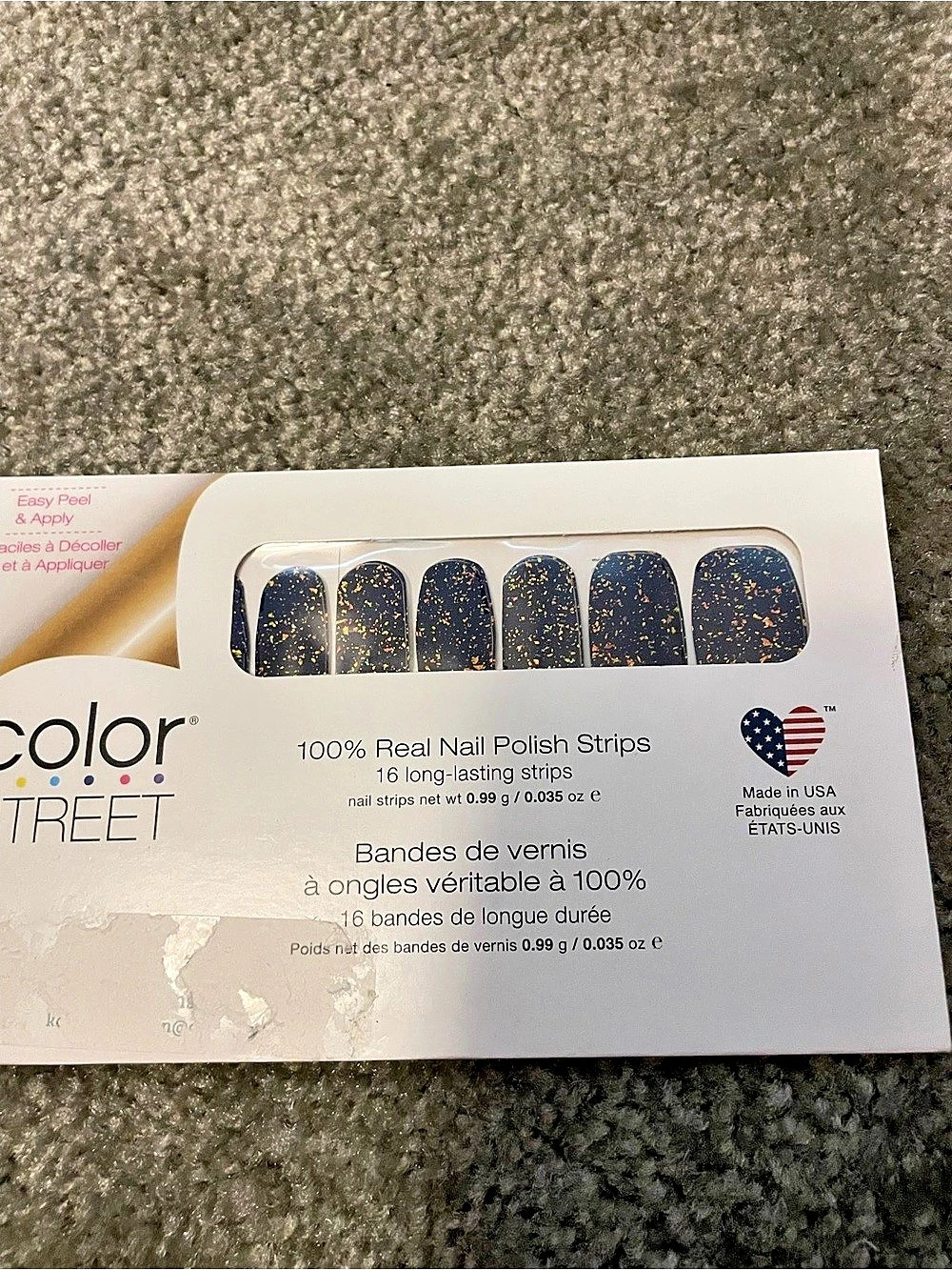 Color Street Real Nail Polish Strips Black & Gold NWT
